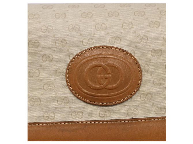 Gucci Borsa a spalla Micro GG Supreme in PVC Bianco Oro Auth BA6748 D'oro - vista 18