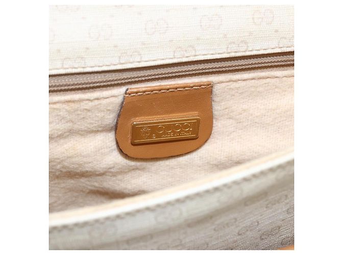 Gucci Borsa a spalla Micro GG Supreme in PVC Bianco Oro Auth BA6748 D'oro - vista 19