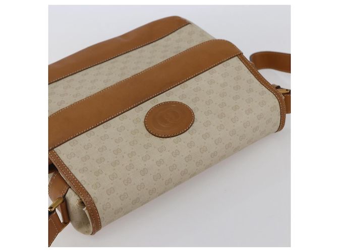 Gucci Borsa a spalla Micro GG Supreme in PVC Bianco Oro Auth BA6748 D'oro - vista 6