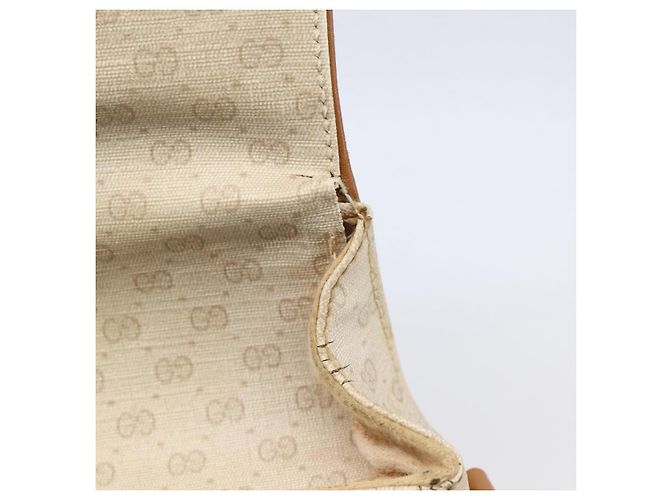 Gucci Borsa a spalla Micro GG Supreme in PVC Bianco Oro Auth BA6748 D'oro - vista 9