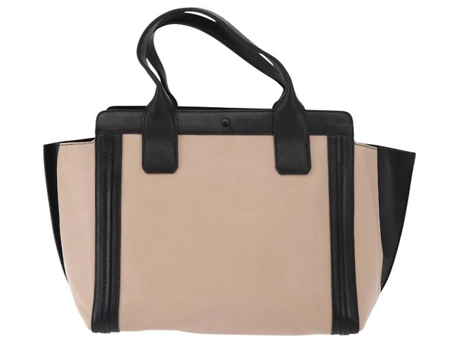 Chloé Borsa Tote in Pelle Chloe Alison Rosa Nera Auth am9218 Nero - vista 13