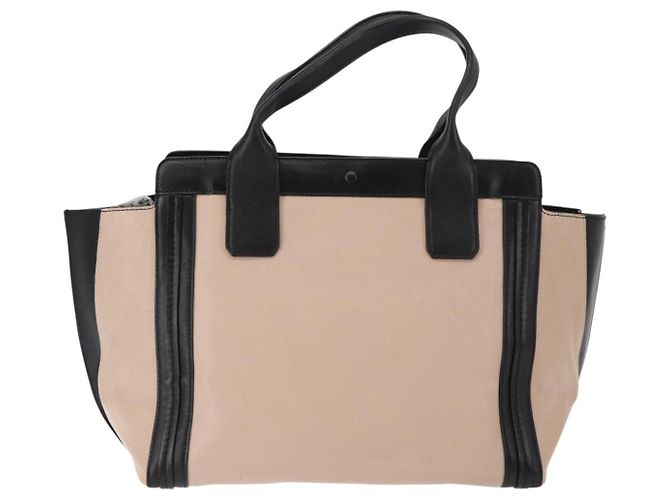 Chloé Borsa Tote in Pelle Chloe Alison Rosa Nera Auth am9218 Nero - vista 2