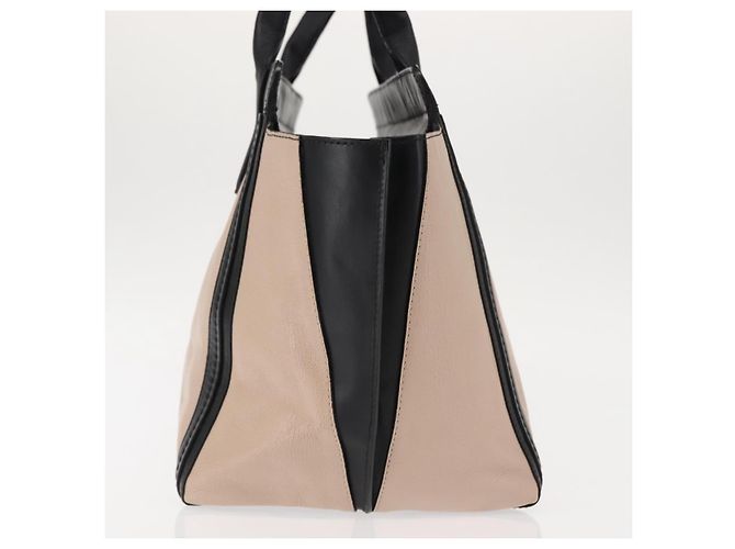 Chloé Borsa Tote in Pelle Chloe Alison Rosa Nera Auth am9218 Nero - vista 4
