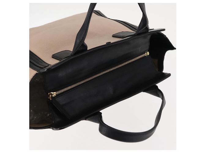 Chloé Borsa Tote in Pelle Chloe Alison Rosa Nera Auth am9218 Nero - vista 6