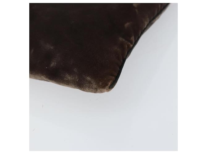 Borsa a Spalla PRADA Velluto Marrone Auth am9681 - vista 14