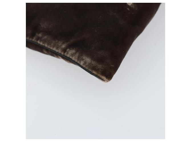 Borsa a Spalla PRADA Velluto Marrone Auth am9681 - vista 17
