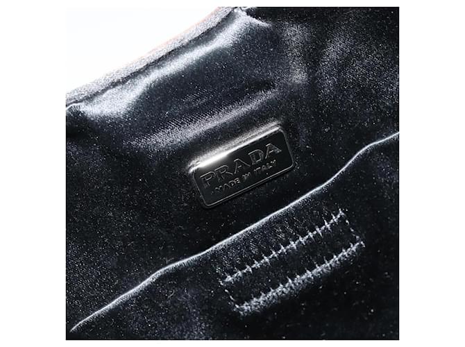 Borsa a Spalla PRADA Velluto Marrone Auth am9681 - vista 18