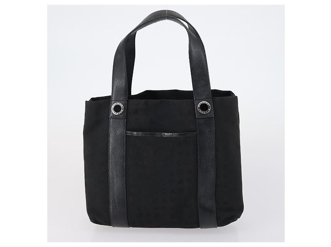 Bulgari Borsa Tote BVLGARI Burberry Nova Check in nylon e tela 2 pezzi nero beige Auth 152213 - vista 10