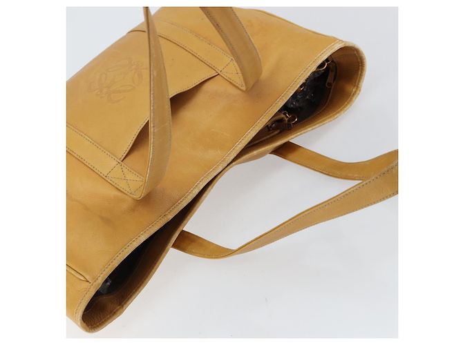 LOEWE Borsa Tote Anagram Pelle Beige Oro Auth 149645 D'oro - vista 6