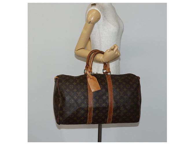 LOUIS VUITTON Borsa Boston Monogram Keepall 45 M41428 LV Auth 142486 Monogramma - vista 22