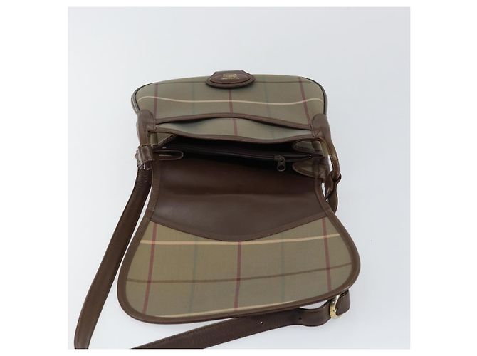 Autre Marque Borsa a Spalla Burberrys Nova Check in Tela Beige Oro Auth th6370 D'oro - vista 10