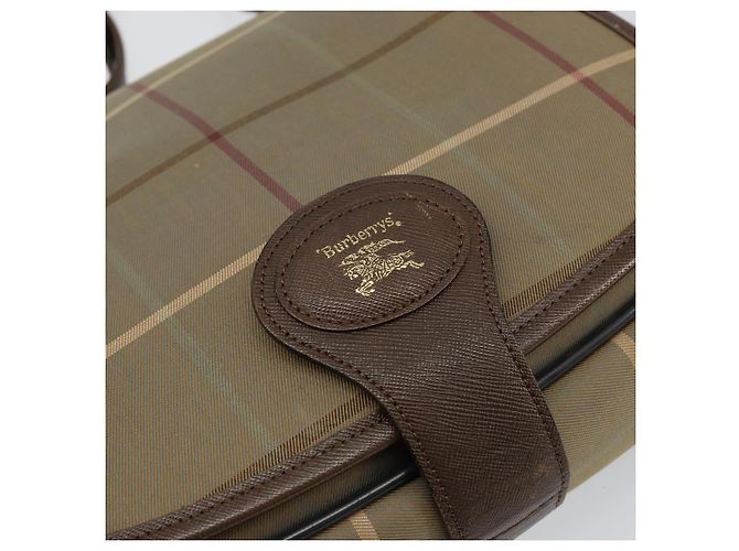 Autre Marque Borsa a Spalla Burberrys Nova Check in Tela Beige Oro Auth th6370 D'oro - vista 17