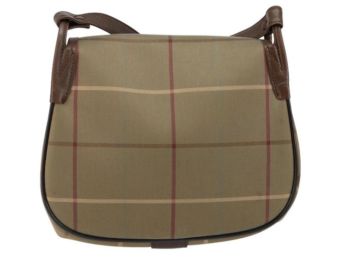 Autre Marque Borsa a Spalla Burberrys Nova Check in Tela Beige Oro Auth th6370 D'oro - vista 2