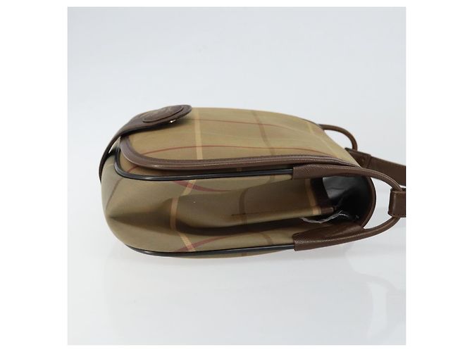 Autre Marque Borsa a Spalla Burberrys Nova Check in Tela Beige Oro Auth th6370 D'oro - vista 3
