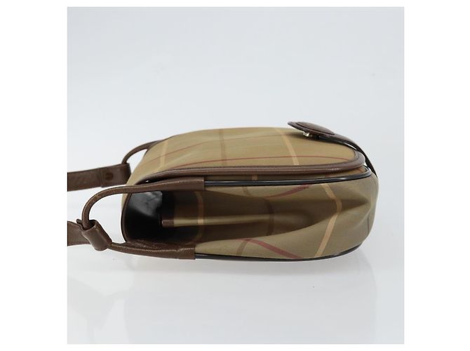 Autre Marque Borsa a Spalla Burberrys Nova Check in Tela Beige Oro Auth th6370 D'oro - vista 4