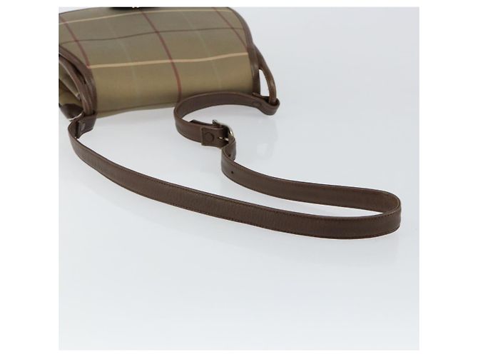 Autre Marque Borsa a Spalla Burberrys Nova Check in Tela Beige Oro Auth th6370 D'oro - vista 7