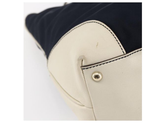 Borsa Tote GUCCI in nylon e pelle blu navy 170008 Auth BA6786 - vista 14