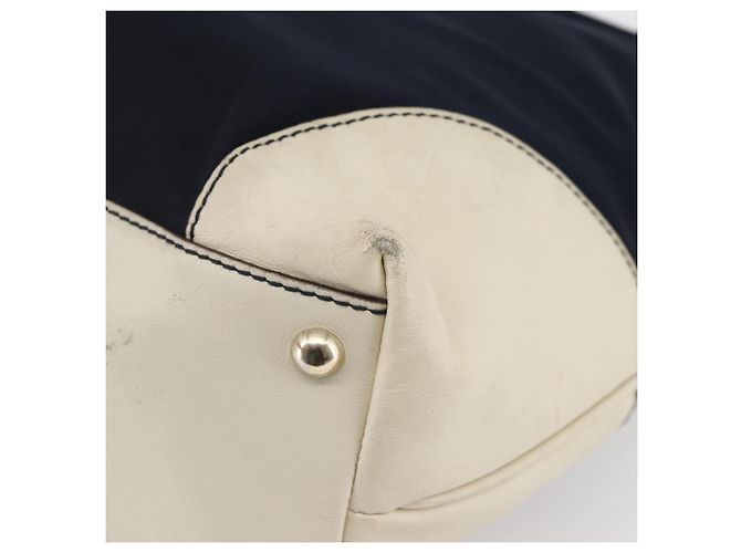 Borsa Tote GUCCI in nylon e pelle blu navy 170008 Auth BA6786 - vista 15