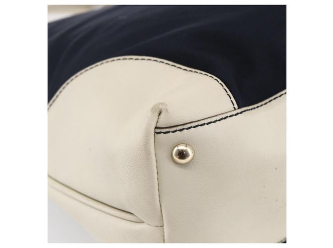 Borsa Tote GUCCI in nylon e pelle blu navy 170008 Auth BA6786 - vista 16