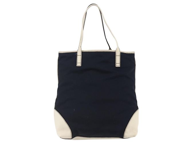 Borsa Tote GUCCI in nylon e pelle blu navy 170008 Auth BA6786 - vista 2