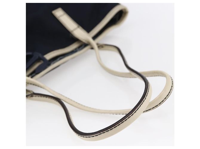 Borsa Tote GUCCI in nylon e pelle blu navy 170008 Auth BA6786 - vista 7