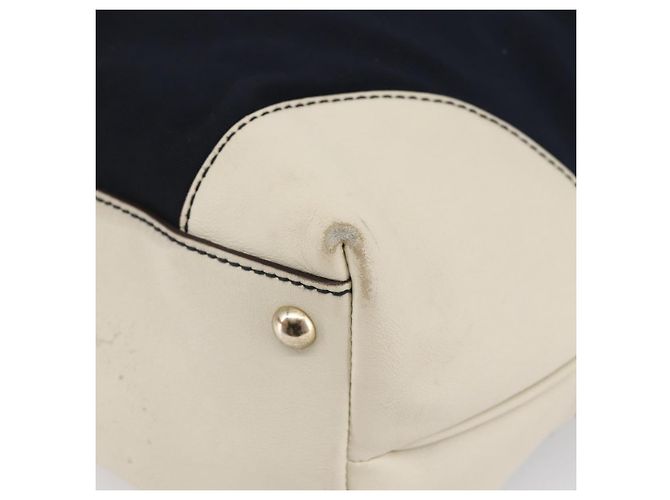 Borsa Tote GUCCI in nylon e pelle blu navy 170008 Auth BA6786 - vista 9