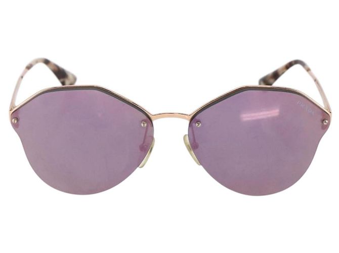 Occhiali da sole PRADA metallo plastica Viola Champagne Oro Auth BA6880 D'oro Porpora - vista 2