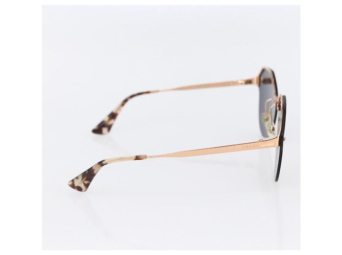 Occhiali da sole PRADA metallo plastica Viola Champagne Oro Auth BA6880 D'oro Porpora - vista 4