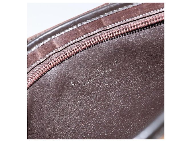 Bolsa de Ombro em Lona Trotter Christian Dior Marrom Dourado Auth BA6578 - vista 11