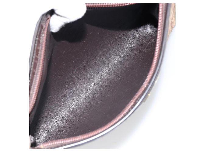 Bolsa de Ombro em Lona Trotter Christian Dior Marrom Dourado Auth BA6578 - vista 12