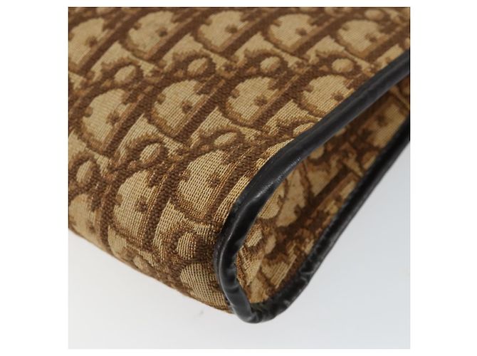 Bolsa de Ombro em Lona Trotter Christian Dior Marrom Dourado Auth BA6578 - vista 15
