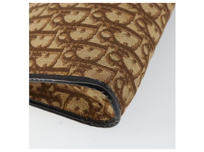 Bolsa de Ombro em Lona Trotter Christian Dior Marrom Dourado Auth BA6578 - vista 16