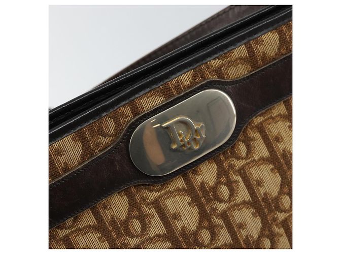 Bolsa de Ombro em Lona Trotter Christian Dior Marrom Dourado Auth BA6578 - vista 17