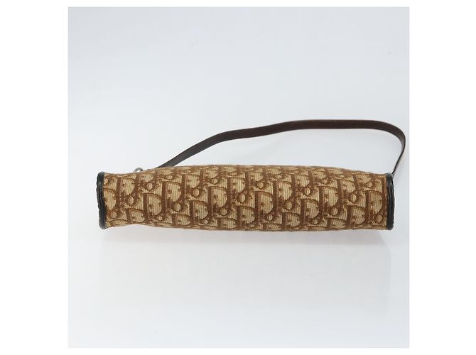 Bolsa de Ombro em Lona Trotter Christian Dior Marrom Dourado Auth BA6578 - vista 5