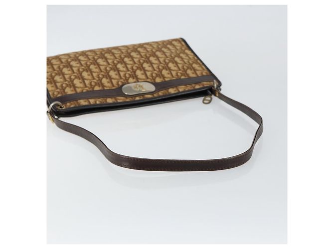 Bolsa de Ombro em Lona Trotter Christian Dior Marrom Dourado Auth BA6578 - vista 7