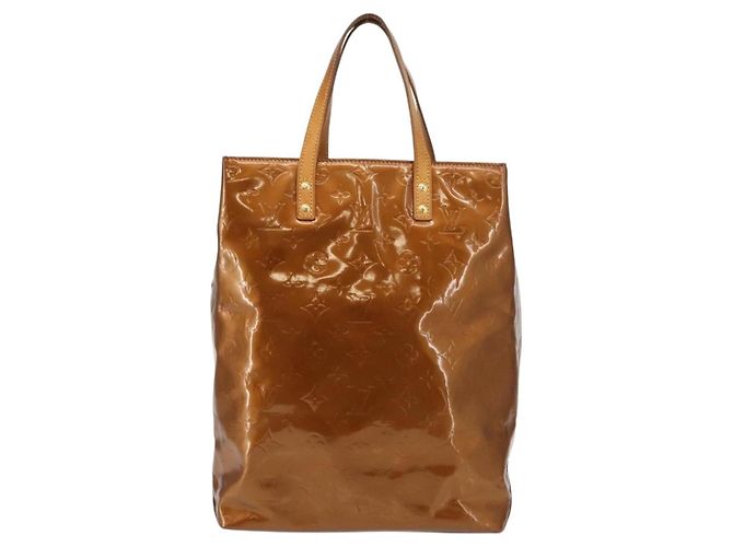 LOUIS VUITTON Monogram Vernis Reade MM Borsa a Mano Bronzo M91143 LV Auth 147200 - vista 13