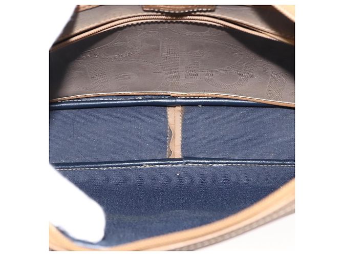 Borsa a Spalla in Tela Trotter Christian Dior Beige Oro Auth ep11416 D'oro - vista 12