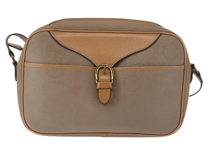 Borsa a Spalla in Tela Trotter Christian Dior Beige Oro Auth ep11416 D'oro - vista 13