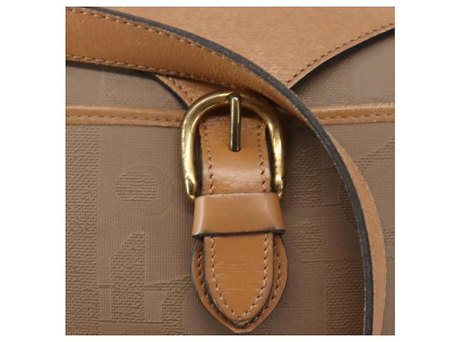 Borsa a Spalla in Tela Trotter Christian Dior Beige Oro Auth ep11416 D'oro - vista 17