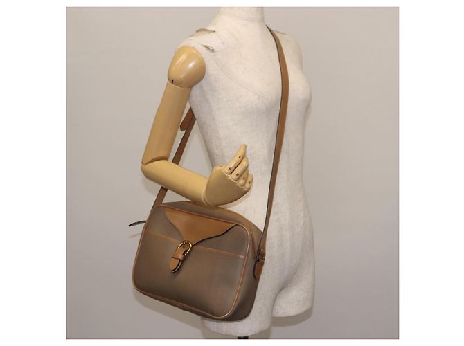 Borsa a Spalla in Tela Trotter Christian Dior Beige Oro Auth ep11416 D'oro - vista 21