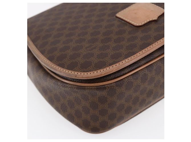 Céline Borsa a Spalla in Tela Macadam CELINE in Pelle PVC Marrone Oro Auth BA7049 D'oro - vista 14