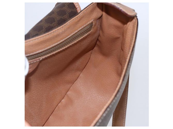 Céline Borsa a Spalla in Tela Macadam CELINE in Pelle PVC Marrone Oro Auth BA7049 D'oro - vista 19