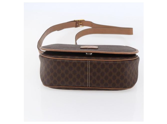 Céline Borsa a Spalla in Tela Macadam CELINE in Pelle PVC Marrone Oro Auth BA7049 D'oro - vista 5