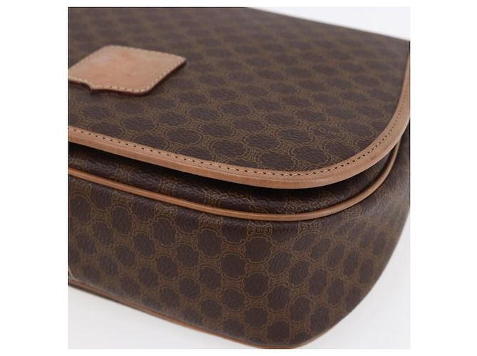 Céline Borsa a Spalla in Tela Macadam CELINE in Pelle PVC Marrone Oro Auth BA7049 D'oro - vista 9