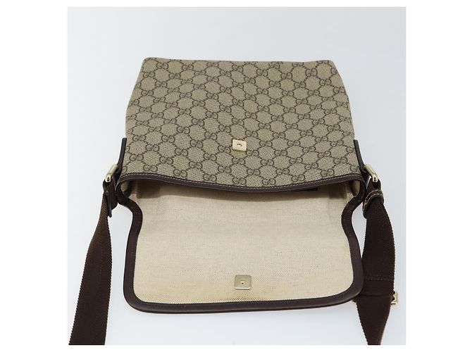 Gucci Borsa a Spalla GG Supreme in PVC Pelle Beige 223666 Auth ep11388 - vista 10