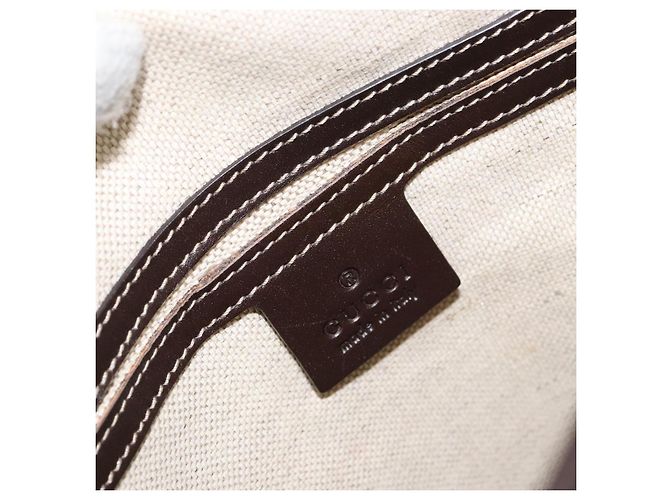 Gucci Borsa a Spalla GG Supreme in PVC Pelle Beige 223666 Auth ep11388 - vista 18