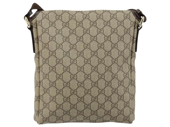 Gucci Borsa a Spalla GG Supreme in PVC Pelle Beige 223666 Auth ep11388 - vista 2