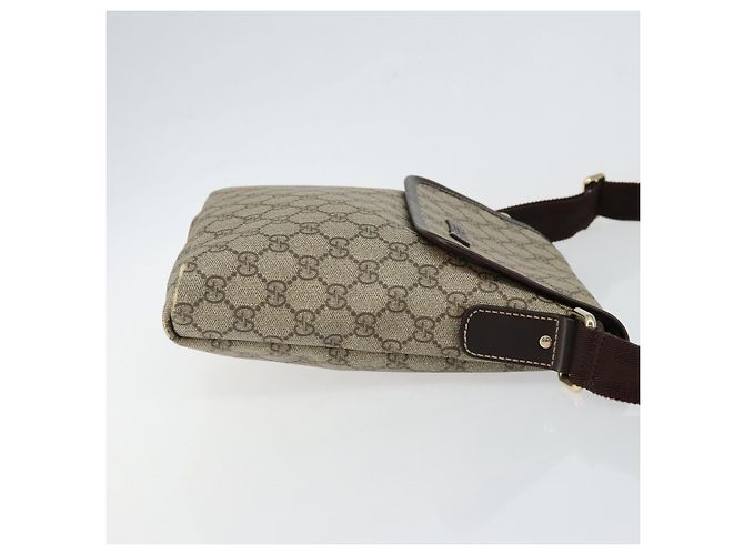 Gucci Borsa a Spalla GG Supreme in PVC Pelle Beige 223666 Auth ep11388 - vista 3