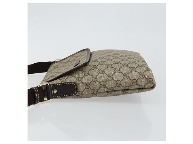 Gucci Borsa a Spalla GG Supreme in PVC Pelle Beige 223666 Auth ep11388 - vista 4