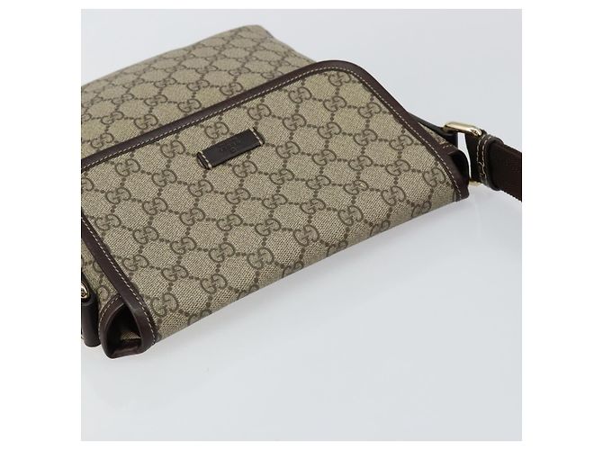 Gucci Borsa a Spalla GG Supreme in PVC Pelle Beige 223666 Auth ep11388 - vista 6